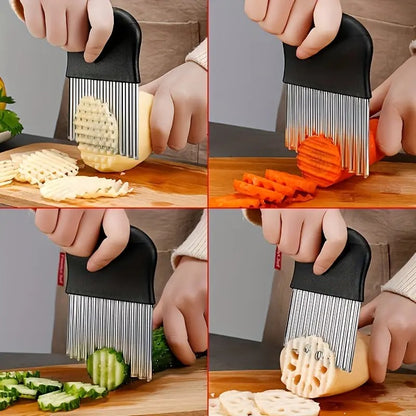 Versatile Wavy Knife for Fruits, Vegetables & Salads