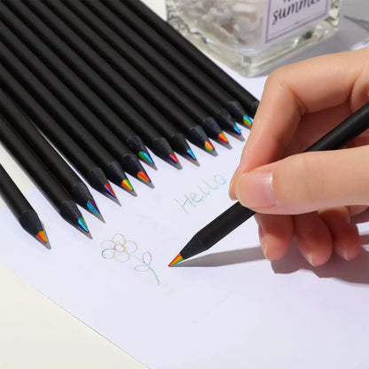 [10 pcs] Vibrant Rainbow Pencils – 7 Colors in One