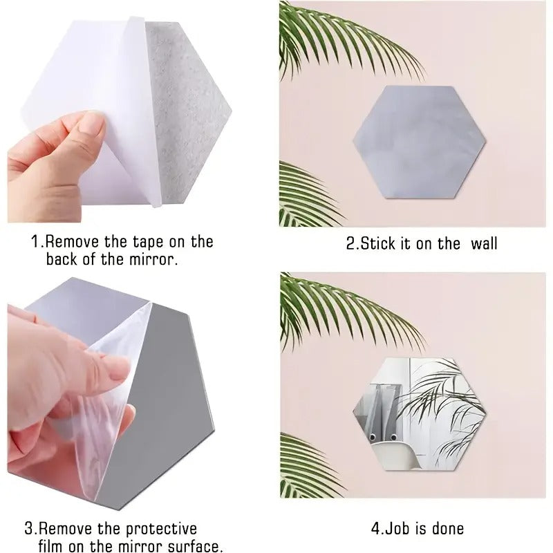 Hexagon Acrylic Wall Mirror