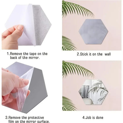 Hexagon Acrylic Wall Mirror