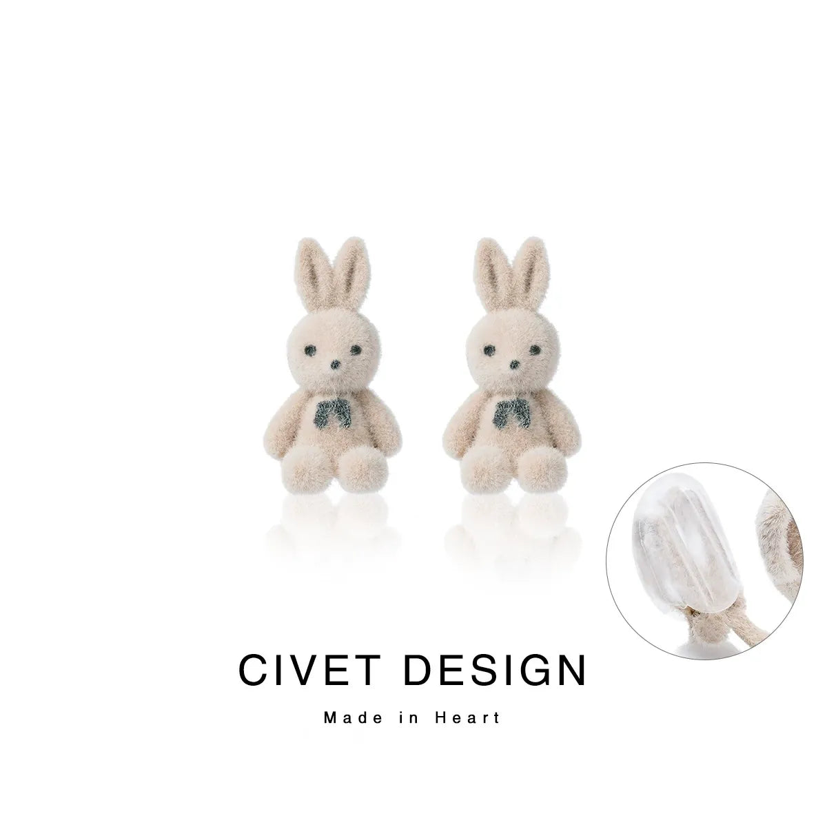 TeddyBear +Rabbit Earrings - Korean Style
