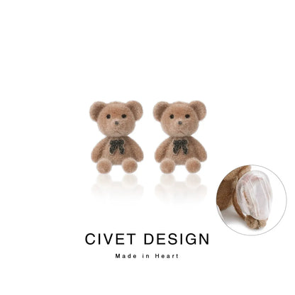 TeddyBear +Rabbit Earrings - Korean Style
