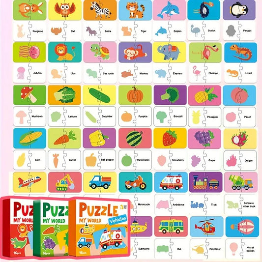 Matching Puzzle Cards for Children's Educational Fun