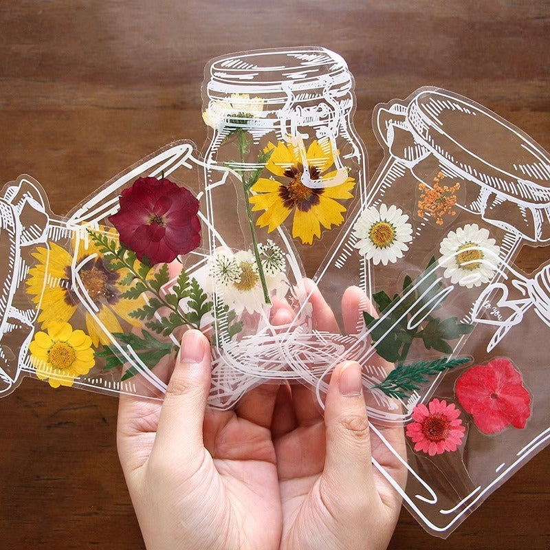 Easy-press Dried Flower Bookmark Sticker Set (20pcs)