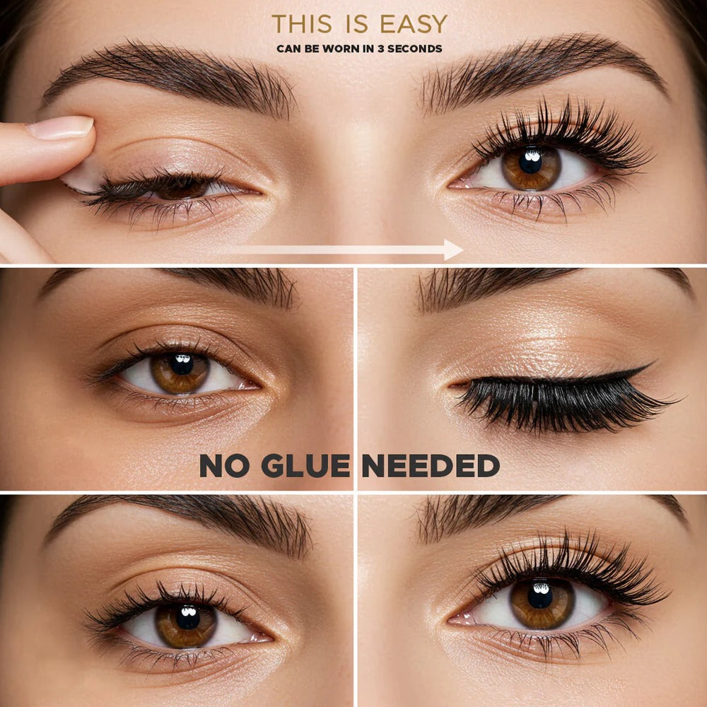 Reusable False Eyelashes, Natural & Voluminous