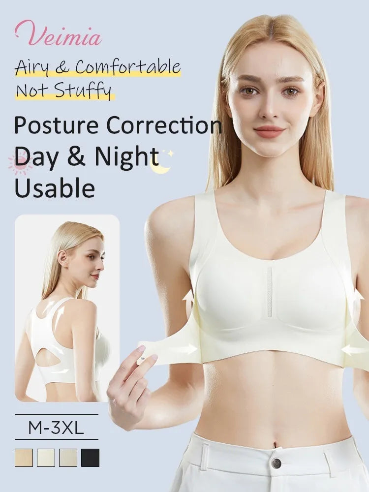 Invisible Anti-sagging Bra For Posture Correcting Day To Night Wearable One-piece Hollow Back Non-stuffy
