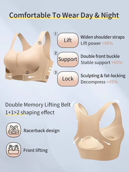 Invisible Anti-sagging Bra For Posture Correcting Day To Night Wearable One-piece Hollow Back Non-stuffy