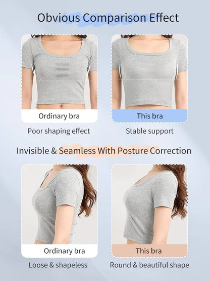Invisible Anti-sagging Bra For Posture Correcting Day To Night Wearable One-piece Hollow Back Non-stuffy