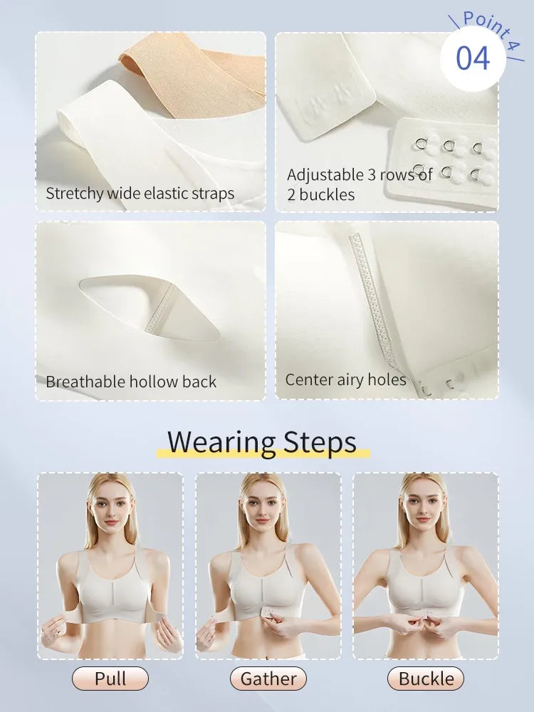 Invisible Anti-sagging Bra For Posture Correcting Day To Night Wearable One-piece Hollow Back Non-stuffy