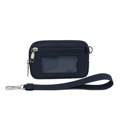 PVC Card Holder Wristlet Wallet Mini ID Purse Zipper Coin Pouch for Women Men