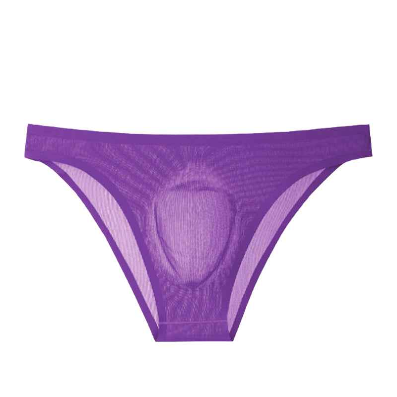 Men's Ribbed Ice Silk Low-Rise Briefs – Ultra-Thin, Breathable & Cooling Underwear