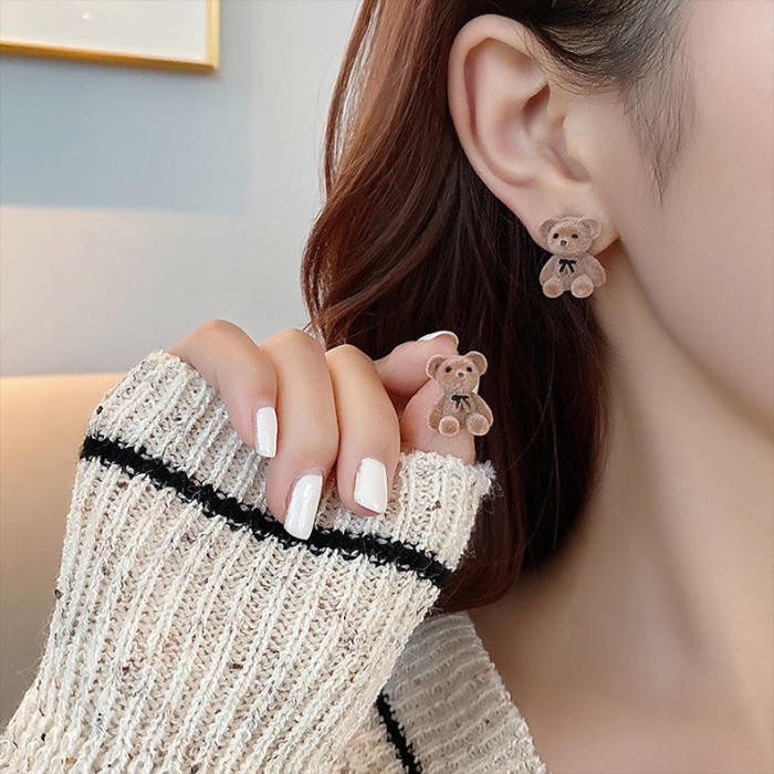TeddyBear +Rabbit Earrings - Korean Style