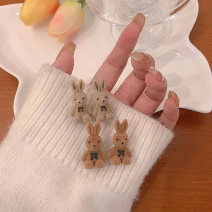 TeddyBear +Rabbit Earrings - Korean Style