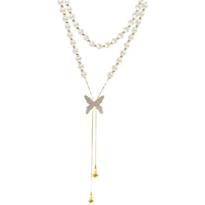Pearl Butterfly Adjustable Necklace