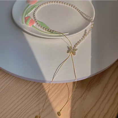 Pearl Butterfly Adjustable Necklace