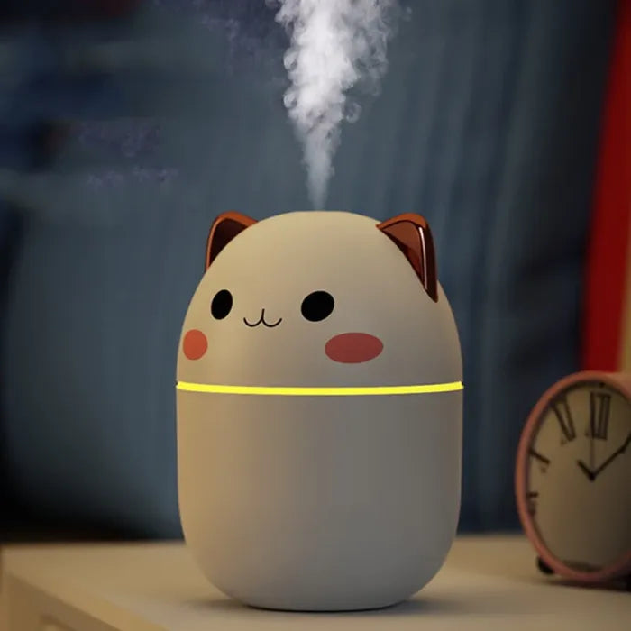 Cute Cat Air Humidifier with Night Light