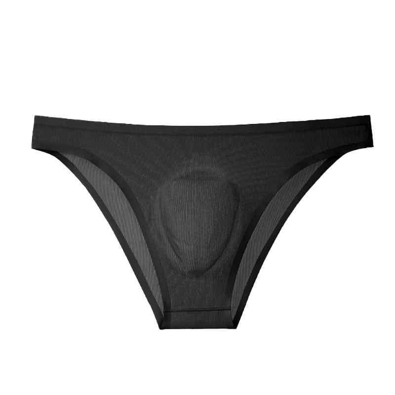 Men's Ribbed Ice Silk Low-Rise Briefs – Ultra-Thin, Breathable & Cooling Underwear