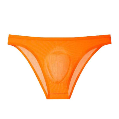 Men's Ribbed Ice Silk Low-Rise Briefs – Ultra-Thin, Breathable & Cooling Underwear