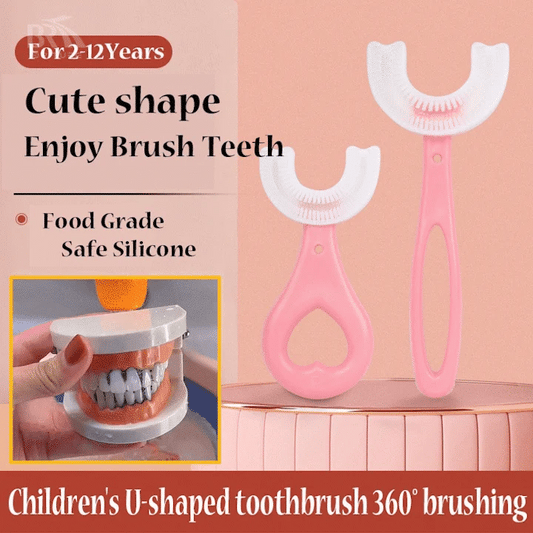 Kids U-Shaped Manual Toothbrush Baby Soft Bristle Mouthpiece Toothbrush