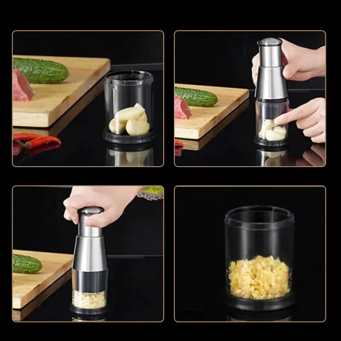 Steel Press Mincer Cutter for Garlic, Onions, Ginger, Chili & Fruits