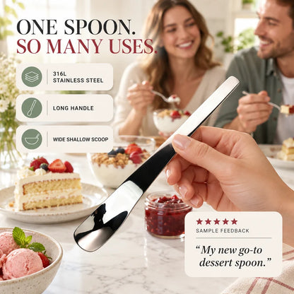 Long-Handle Yogurt & Dessert Spoon – For Home and Restaurant Use