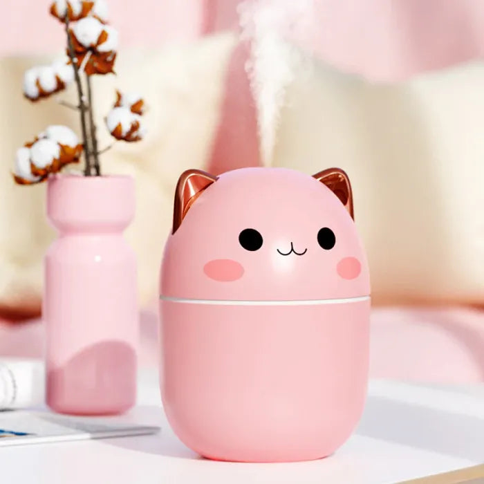 Cute Cat Air Humidifier with Night Light