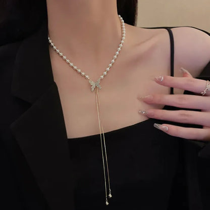 Pearl Butterfly Adjustable Necklace