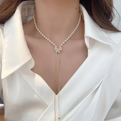 Pearl Butterfly Adjustable Necklace