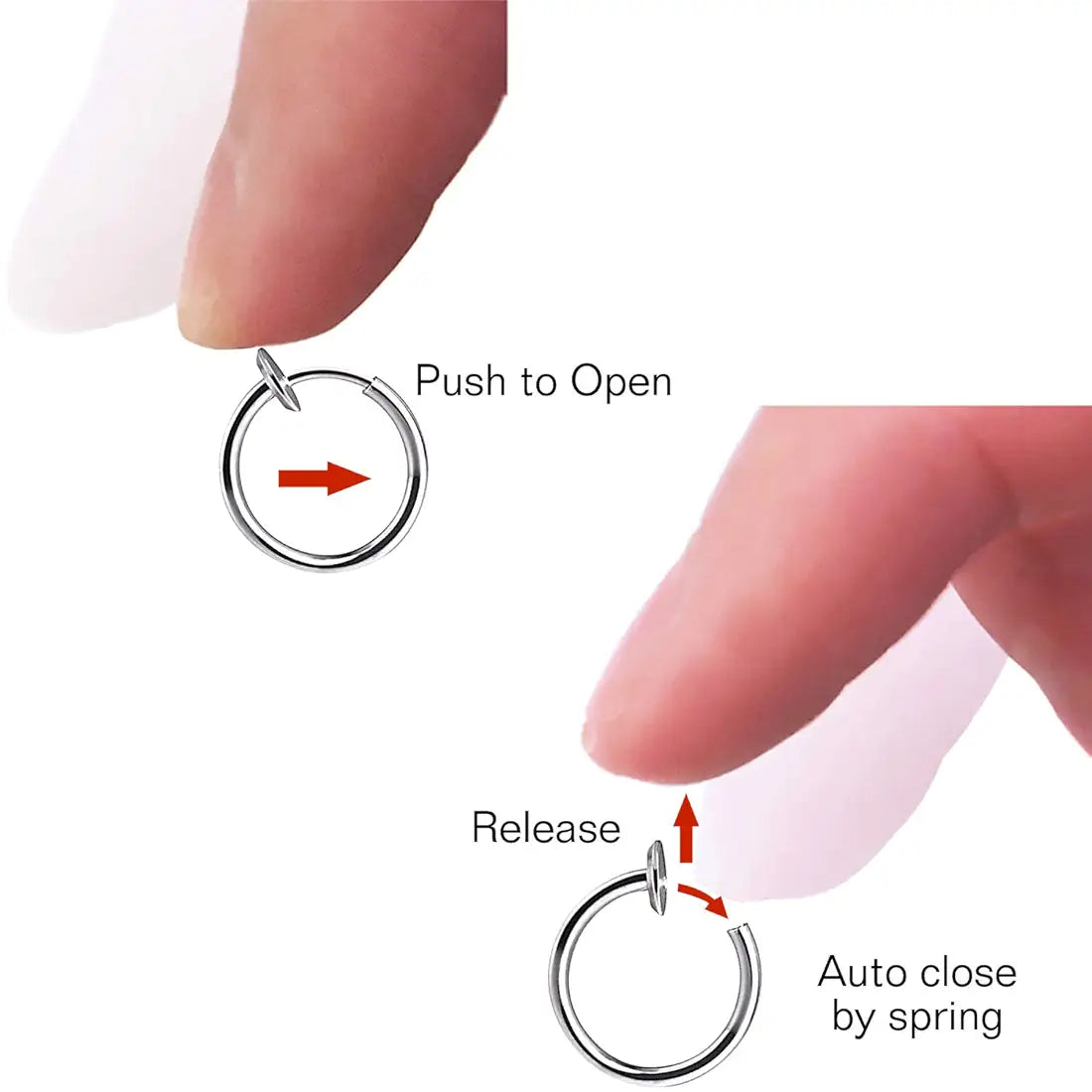 Retractable Hoop Nose/Lip/Earrings