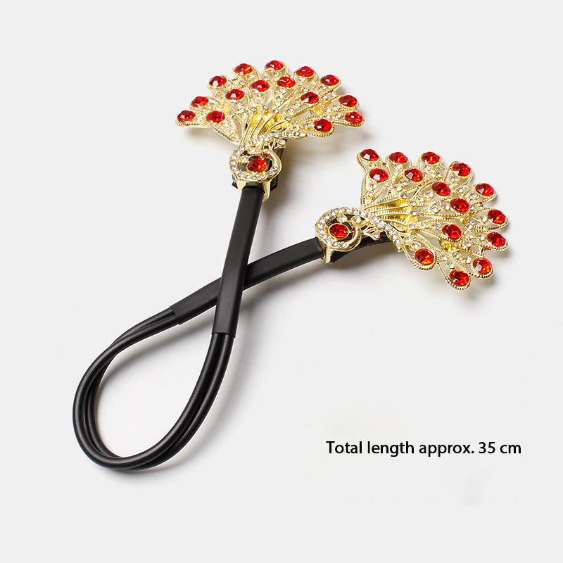 Crystal inspired peacock hair twist clip| lazy bun maker hairpin with rhinestones