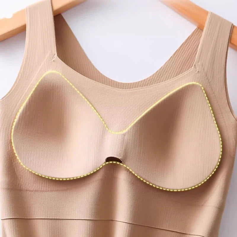 Women's Thermal Tank Tops With Built-in Bra，Suitable for autumn and winter