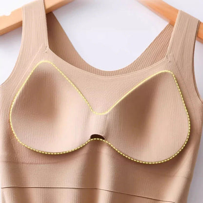 Women's Thermal Tank Tops With Built-in Bra，Suitable for autumn and winter