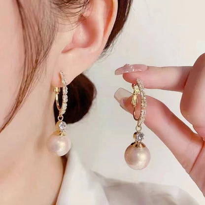 High Quality-Elegant Lightweight Pearl Drop Earrings