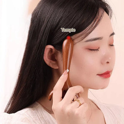 Meridian massage comb with six claws，sandalwood comb