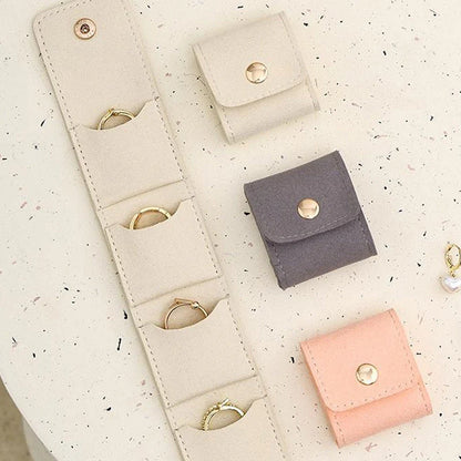 Ring storage leather pouch