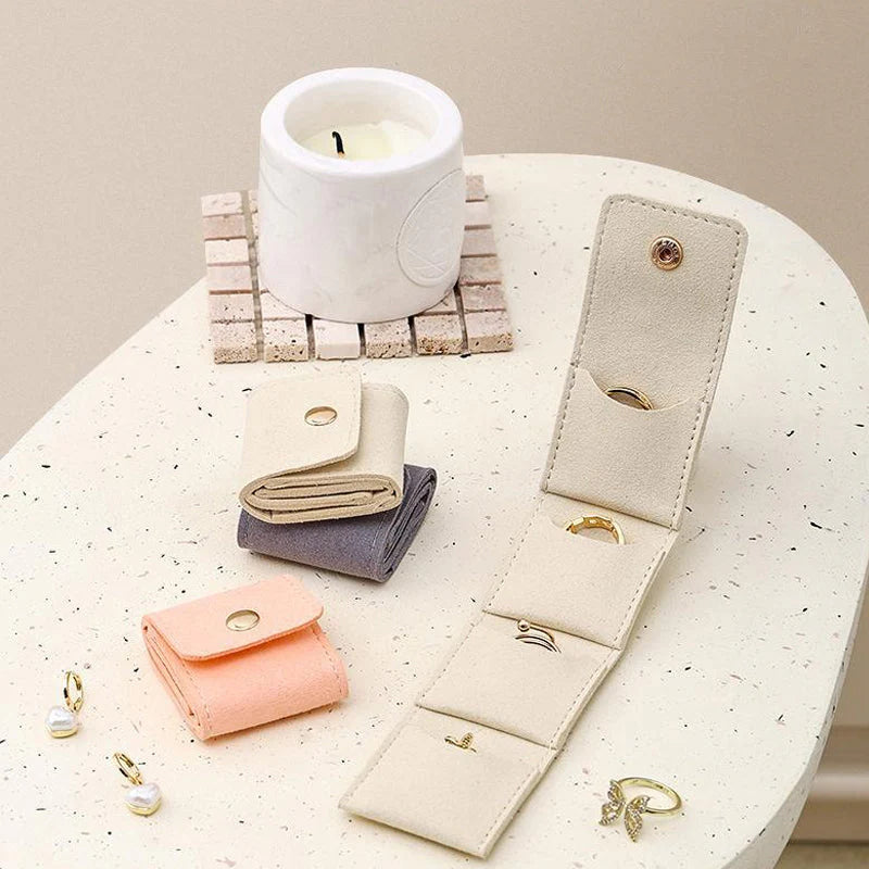 Ring storage leather pouch