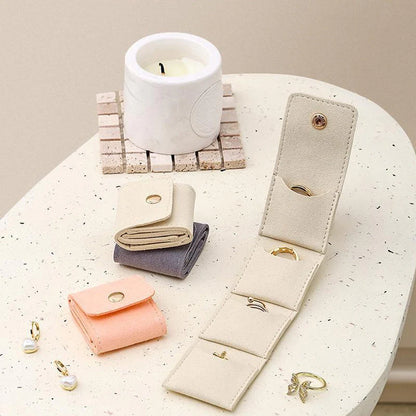 Ring storage leather pouch