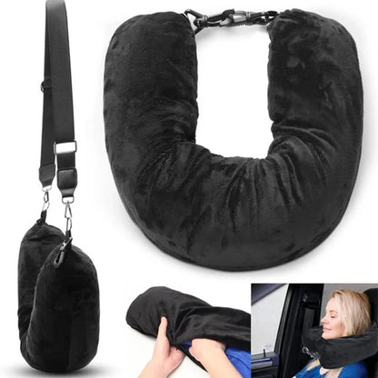 Travel neck pillow that can be filled with clothes，Can hold 10L of clothing