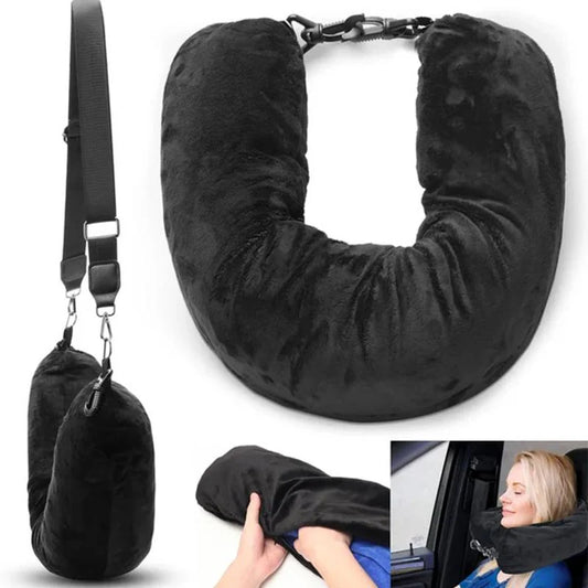 Travel neck pillow that can be filled with clothes，Can hold 10L of clothing