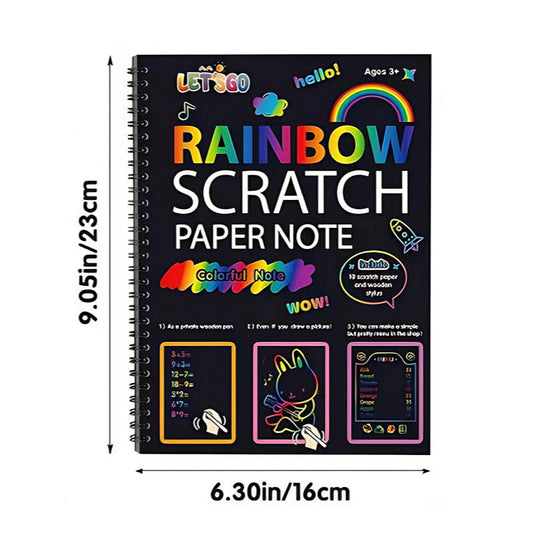 Colorful Scratch Art Book, Art Craft DIY Drawing Paper, Color-Base Drawing Paper