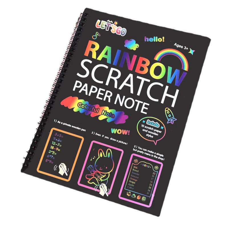 Colorful Scratch Art Book, Art Craft DIY Drawing Paper, Color-Base Drawing Paper