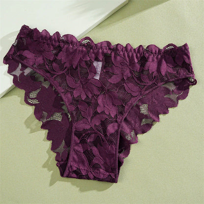 Women's Floral Lace Low-Waist Bikini Panty