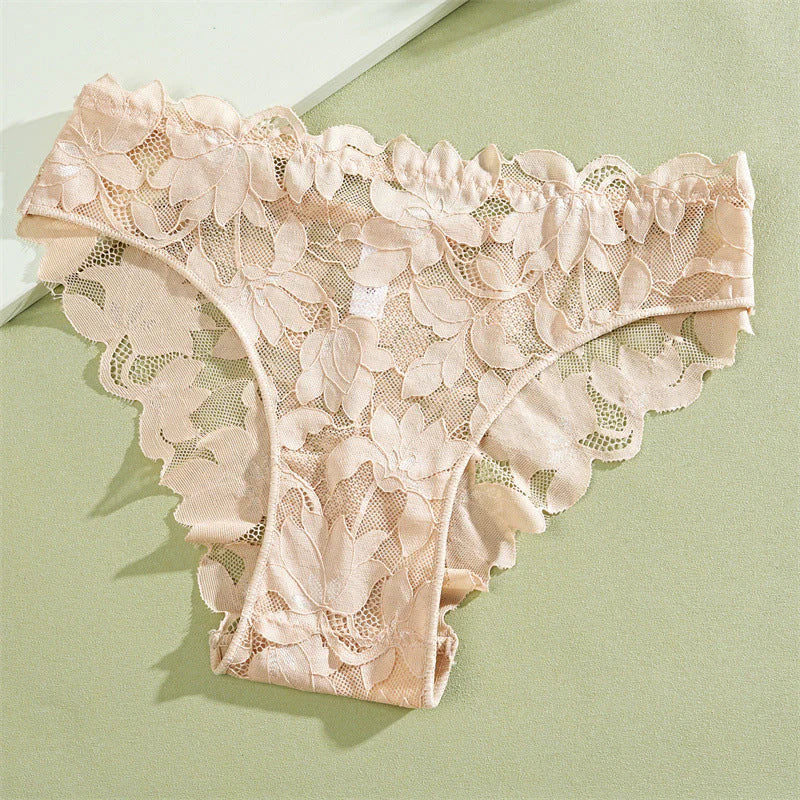 Women's Floral Lace Low-Waist Bikini Panty