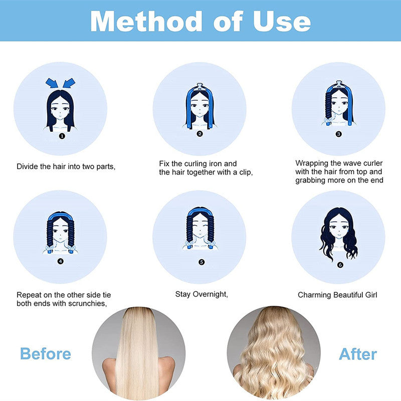 Heatless Hair Curling Rod Set