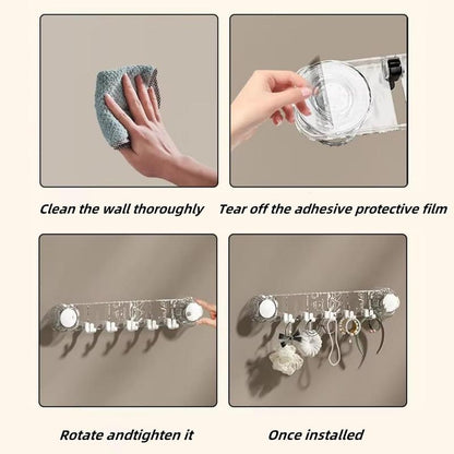 পাঞ্চলেস রোটেটিং সাকশন কাপ হ্যাঙ্গার