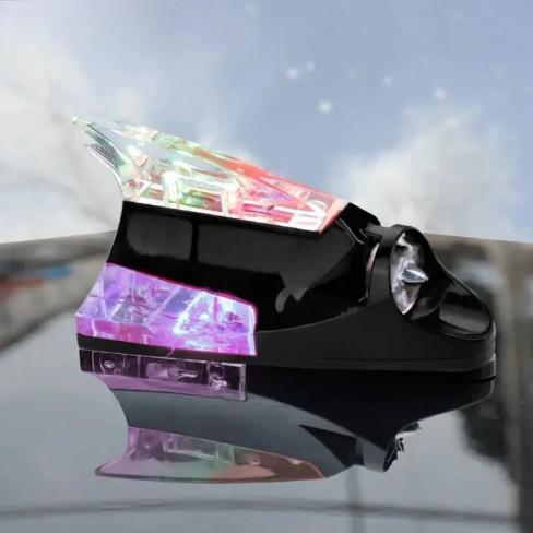 Shark Fin Wind-Powered Car Warning Light, Anti-Collision Roof Decoration