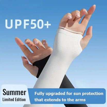 Solid color sun protection and UV protection ice silk sleeves