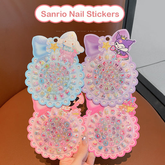 Cute Kids Nail Stickers Waterproof Non-Toxic Cartoon Nail Art Decals for Girls | Sanrio Style
