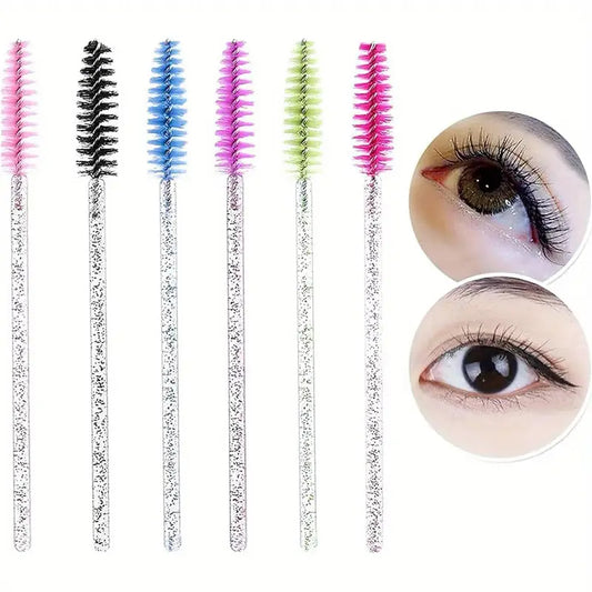 Crystal Rod Colored Eyelash Brush, Multi-Color, Soft & Portable