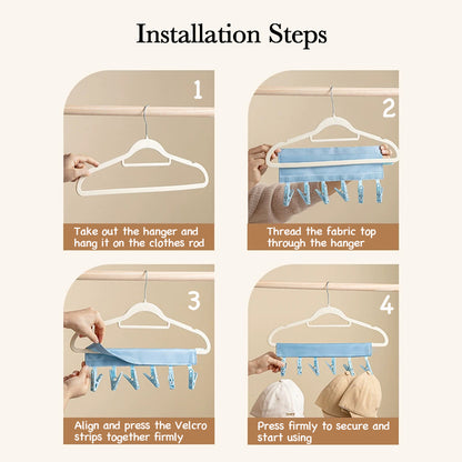 Portable Foldable Velcro Clothes Hanger – Fabric Storage Rack